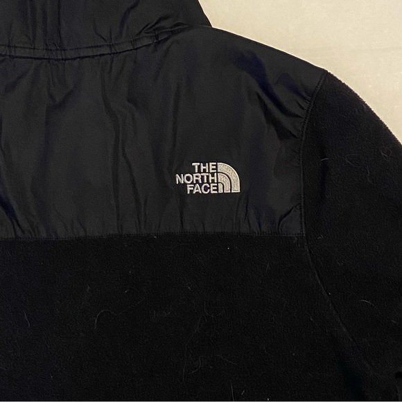 Womens The North Face Fleece 3/4 Zip Jacket Coat in Black with Nylon / Medium - Picture 5 of 8